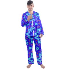 Blueberry Men s Long Sleeve Satin Pajamas Set by LW323