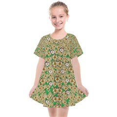 Florals In The Green Season In Perfect  Ornate Calm Harmony Kids  Smock Dress by pepitasart