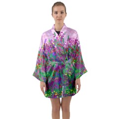 Bay Garden Long Sleeve Satin Kimono by LW323