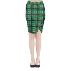 Green Clover Midi Wrap Pencil Skirt by LW323