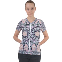 Gem Short Sleeve Zip Up Jacket by LW323