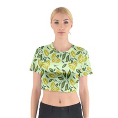 Folk Floral Pattern  Abstract Flowers Surface Design  Seamless Pattern Cotton Crop Top by Eskimos