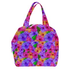 Watercolor Flowers  Multi-colored Bright Flowers Boxy Hand Bag by SychEva