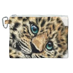 Jaguar Cub Canvas Cosmetic Bag (xl) by ArtByThree