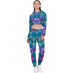 Peacock2 Cropped Zip Up Lounge Set by LW323