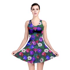 Watercolor Flowers  Bindweed  Liana Reversible Skater Dress by SychEva