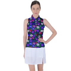 Watercolor Flowers  Bindweed  Liana Women s Sleeveless Polo Tee by SychEva