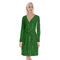 Freshspring3 Long Sleeve Velvet Front Wrap Dress by LW323