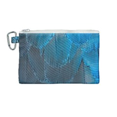 Feathery Blue Canvas Cosmetic Bag (medium) by LW323