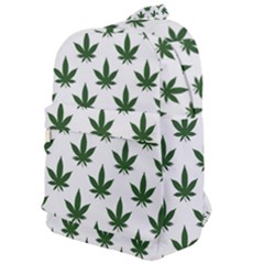 Weed At White, Ganja Leafs Pattern, 420 Hemp Regular Theme Classic Backpack by Casemiro