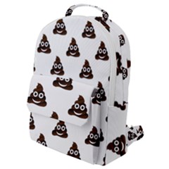 Happy Poo Pattern, Funny Emoji, Emoticon Theme, Vector Flap Pocket Backpack (small) by Casemiro