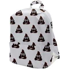 Happy Poo Pattern, Funny Emoji, Emoticon Theme, Vector Zip Up Backpack by Casemiro