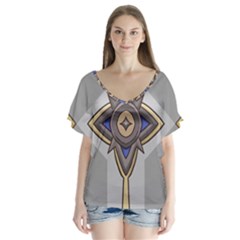 Abiogenisis V-neck Flutter Sleeve Top by sacredsymbology