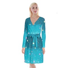 Bluesplash Long Sleeve Velvet Front Wrap Dress by LW323