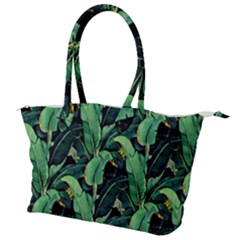Night Banana Leaves Canvas Shoulder Bag by goljakoff