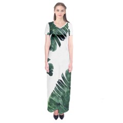 Banana Leaves Short Sleeve Maxi Dress by goljakoff