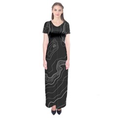 Topography Map Short Sleeve Maxi Dress by goljakoff