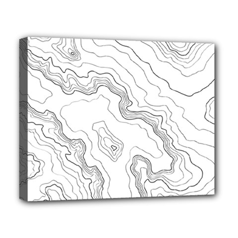 Topography Map Deluxe Canvas 20  X 16  (stretched) by goljakoff