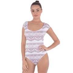Purple-lace Short Sleeve Leotard  by PollyParadise
