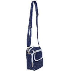 Blue Topography Shoulder Strap Belt Bag by goljakoff