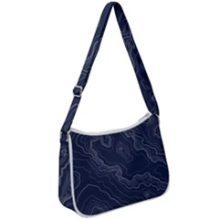 Topography Map Zip Up Shoulder Bag by goljakoff