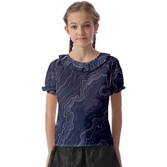 Topography Map Kids  Frill Chiffon Blouse by goljakoff