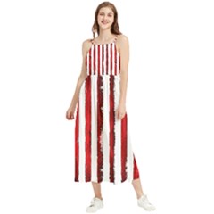 Red Stripes Boho Sleeveless Summer Dress by goljakoff