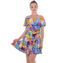 Pansies  Watercolor Flowers Off Shoulder Velour Dress View1