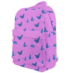 Blue Butterflies At Pastel Pink Color Background Classic Backpack by Casemiro