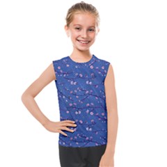 Branches With Peach Flowers Kids  Mesh Tank Top by SychEva