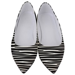 Zebra Stripes, Black And White Asymmetric Lines, Wildlife Pattern Women s Low Heels by Casemiro