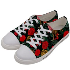 Leopardrose Women s Low Top Canvas Sneakers by PollyParadise