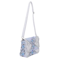 Minimal Silver Blue Marble Bouquet A Shoulder Bag With Back Zipper by gloriasanchez