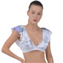 Minimal Purble Floral Marble A Plunge Frill Sleeve Bikini Top View1