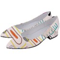 Pastel abstract pattern with beige, coffee color strap Women s Block Heels  View2