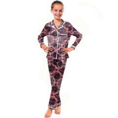 Pattern Rouge Noir Kid s Satin Long Sleeve Pajamas Set by alllovelyideas