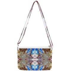 Abstract Acrylic Pouring Art Double Gusset Crossbody Bag by kaleidomarblingart