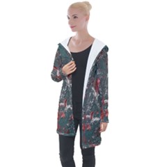 Multicolored Surface Texture Print Longline Hooded Cardigan by dflcprintsclothing