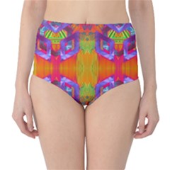 Glitch Futuristic Punk  Classic High-waist Bikini Bottoms by gloriasanchez