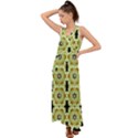 Summer Sun Flower Power Over The Florals In Peace Pattern V-Neck Chiffon Maxi Dress View1