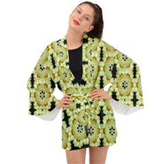 Summer Sun Flower Power Over The Florals In Peace Pattern Long Sleeve Kimono by pepitasart