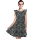 Iron Ornament Grid Pattern Tie Up Tunic Dress View1