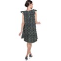 Iron Ornament Grid Pattern Tie Up Tunic Dress View2