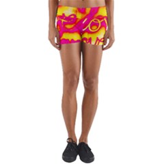 Pop Art Love Graffiti Yoga Shorts by essentialimage365