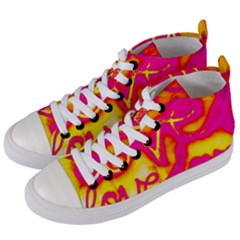 Pop Art Love Graffiti Women s Mid-top Canvas Sneakers by essentialimage365