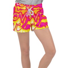 Pop Art Love Graffiti Velour Lounge Shorts by essentialimage365