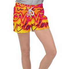  Graffiti Love Velour Lounge Shorts by essentialimage365