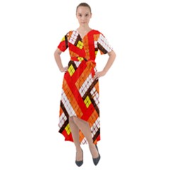 Pop Art Mosaic Front Wrap High Low Dress by essentialimage365