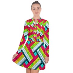 Pop Art Mosaic Long Sleeve Panel Dress by essentialimage365