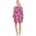 Pop Art Mosaic Tiered Long Sleeve Mini Dress View2